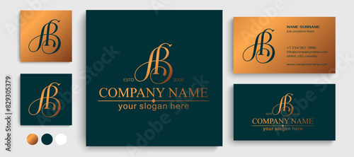 AB logo. BA letter logo template elements. personal monogram. Vector elegant logo. letter AB logo design