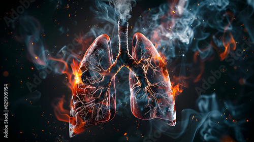 A smokers lungs are spoiled sick from the tobacco smoke of cigarettes ,generative ai