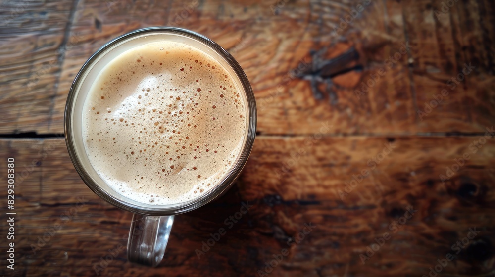 Starting the day with a coffee and milk blend Starting the day with a coffee and milk blend