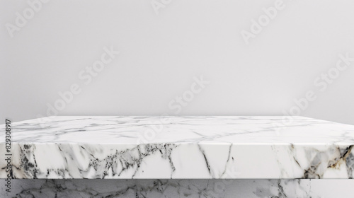 empty white stone marble table top. modern home architecture with white marble table. seamless looping overlay 4k virtual video animation background © Bi