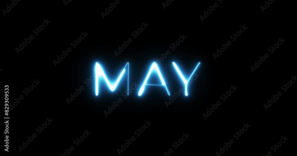 may neon text animation