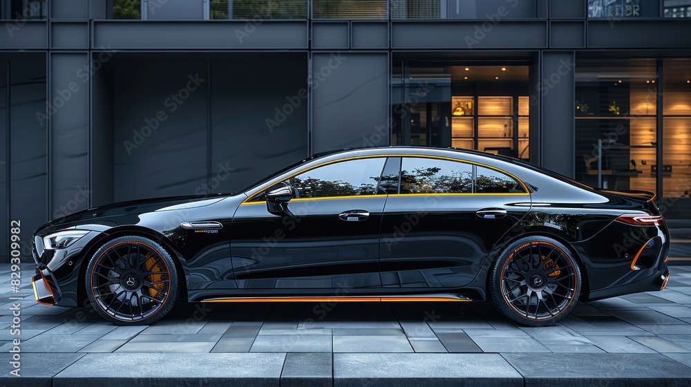 High-end car detailing service mock-up with a sleek design High-end car detailing service mock-up with a sleek design