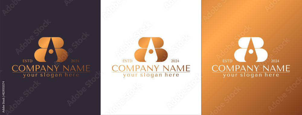 Fototapeta premium AB logo. BA letter logo template elements. personal monogram. Vector elegant logo. letter AB logo design