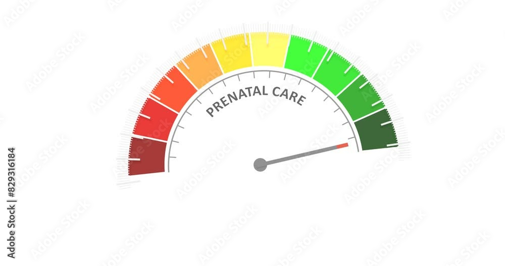Meter scale with arrow. Prenatal care measuring device display ...