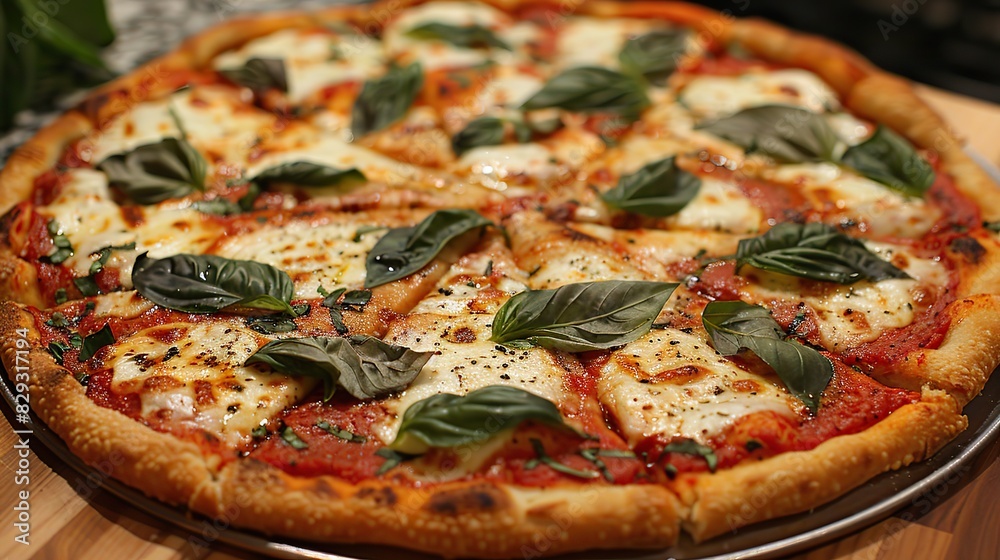 A classic Margherita pizza with fresh basil and mozzarella. A classic Margherita pizza with fresh basil and mozzarella.