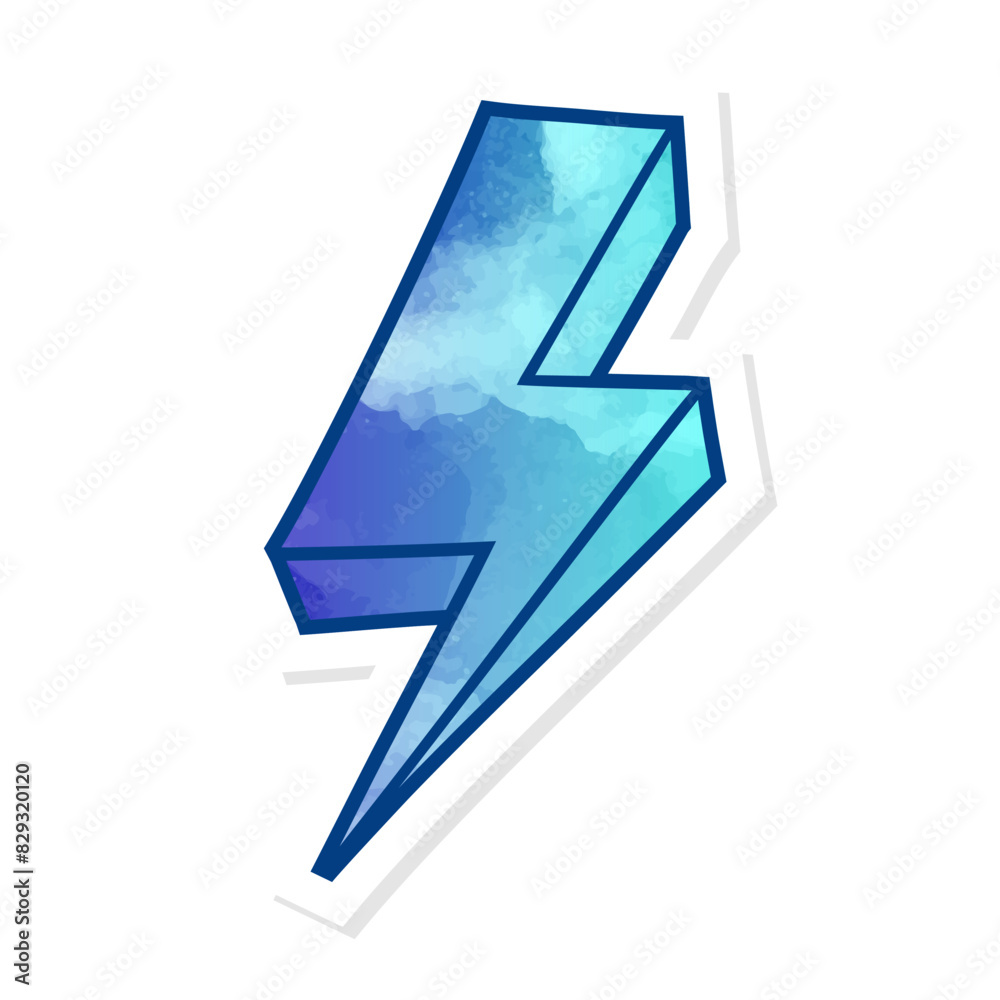 hand drawn thunder doodle in sticker style hand drawn thunder doodle in sticker style