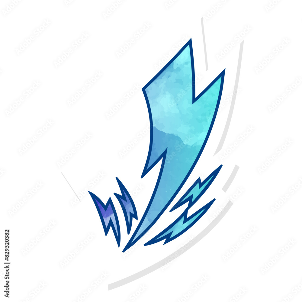 hand drawn thunder doodle in sticker style hand drawn thunder doodle in sticker style