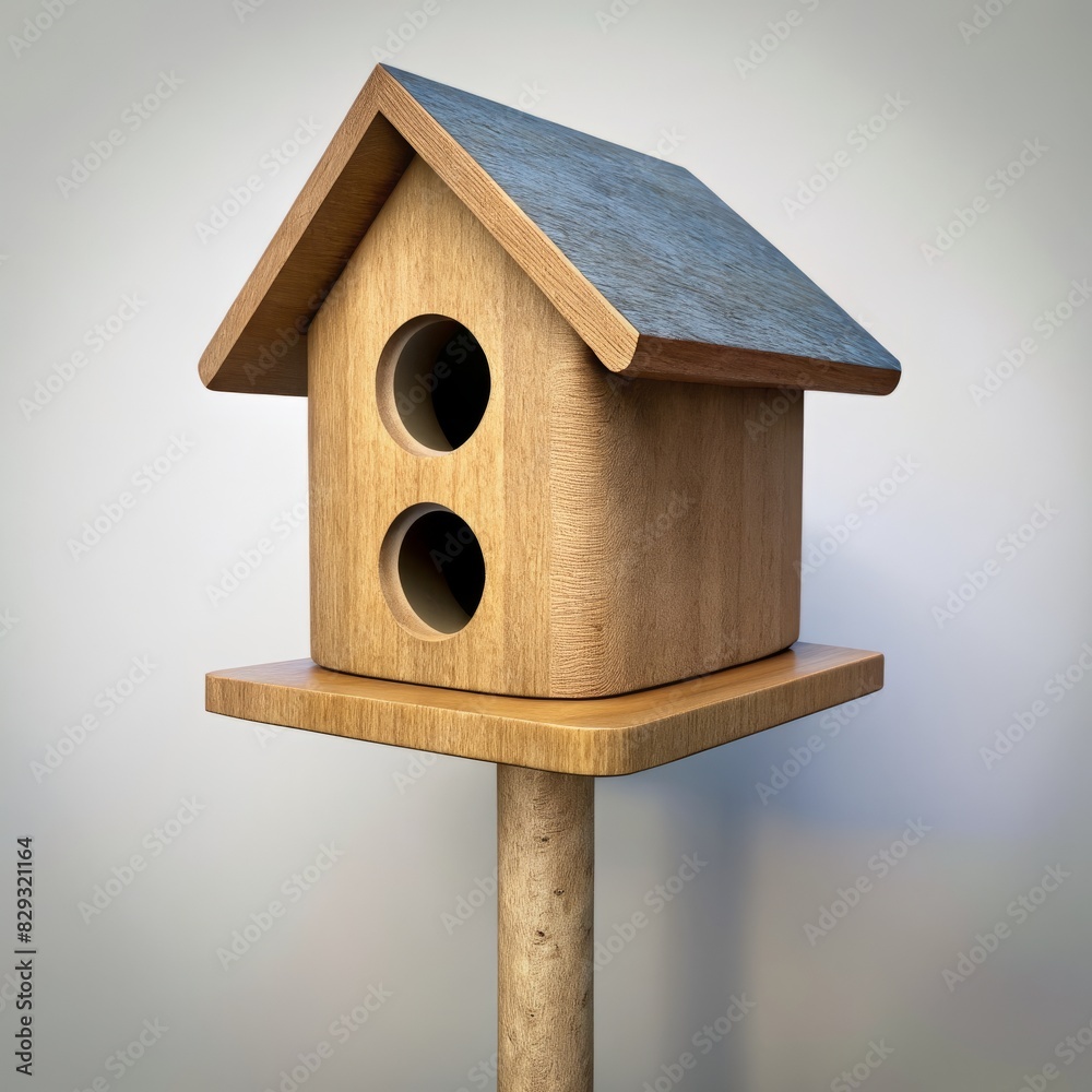 3D Render of a Stick Birdhouse, on isolated white background, Generative AI 3D Render of a Stick Birdhouse, on isolated white background, Generative AI