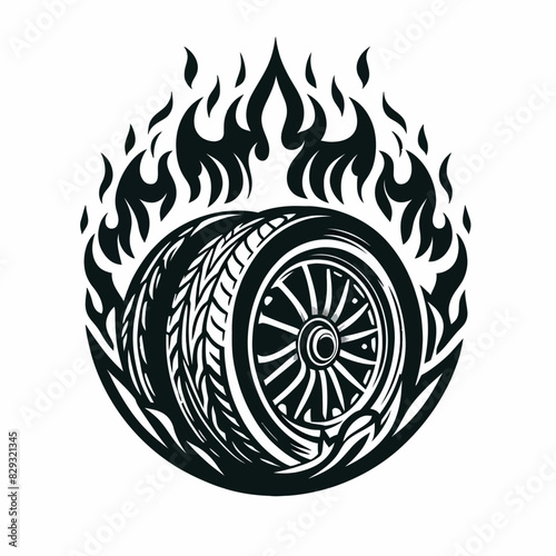 abstract black and wheel vector