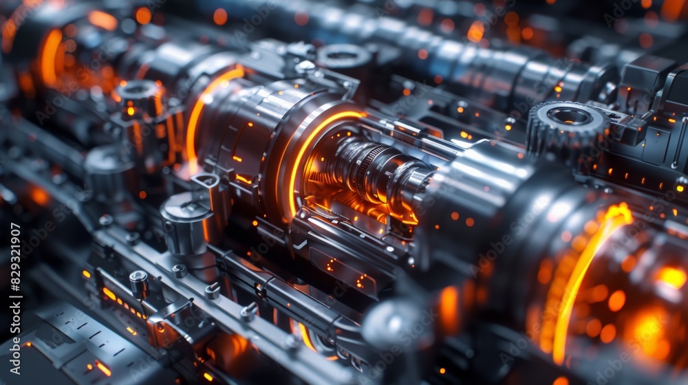 3D Close-Up of Automotive Parts: parts like engines, dashboards, or advanced infotainment systems. 3D Close-Up of Automotive Parts: parts like engines, dashboards, or advanced infotainment systems.