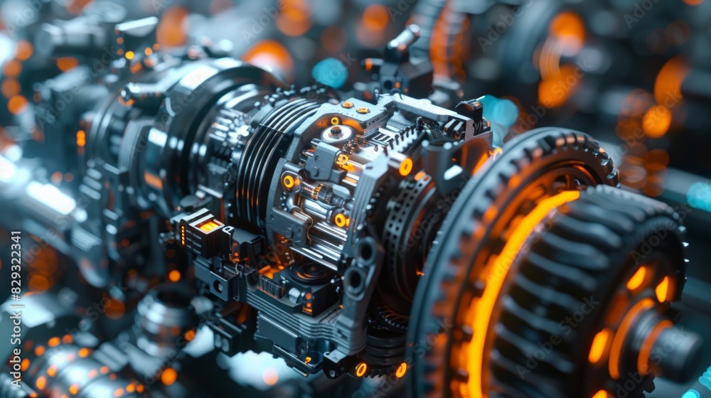 3D Close-Up of Automotive Parts: parts like engines, dashboards, or advanced infotainment systems. 3D Close-Up of Automotive Parts: parts like engines, dashboards, or advanced infotainment systems.