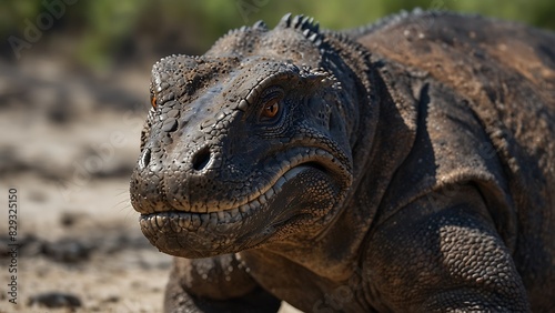 portrait of a Komodo dragon during the day