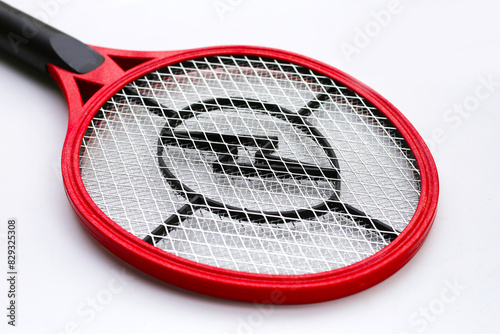 Canvas Print Electric mosquito swatter on white background.