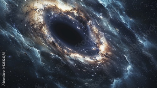 A massive black hole lurks at the center of the galaxy. Generative AI. photo