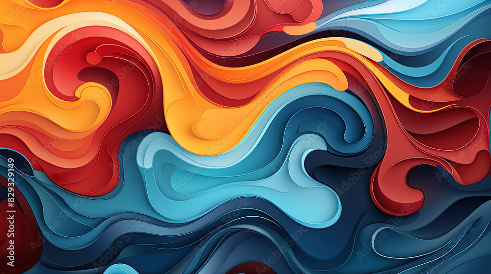 a colorful painting of abstract fluid waves a colorful painting of abstract fluid waves