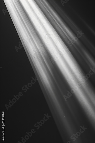 Minimalist abstract black and white light rays for background 
