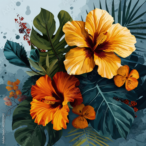 pattern with autumn leaves