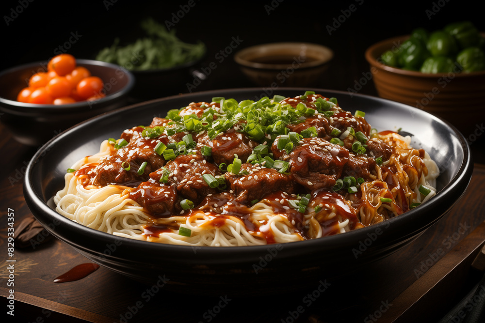 A steaming bowl of beef noodles A steaming bowl of beef noodles
