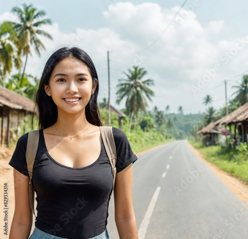 Asian or Indonesian woman, ...