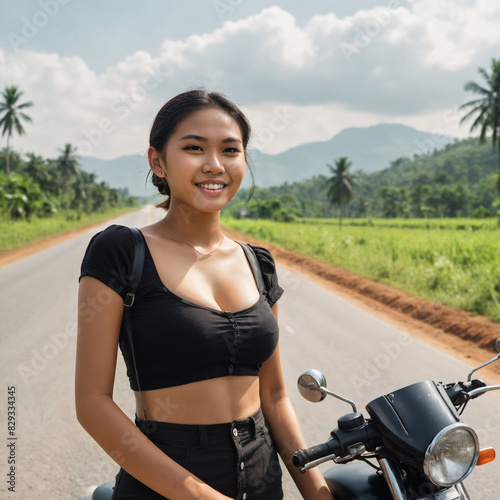 Asian or Indonesian woman, ...