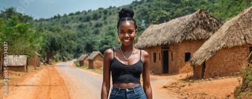 African woman, summer walk,...