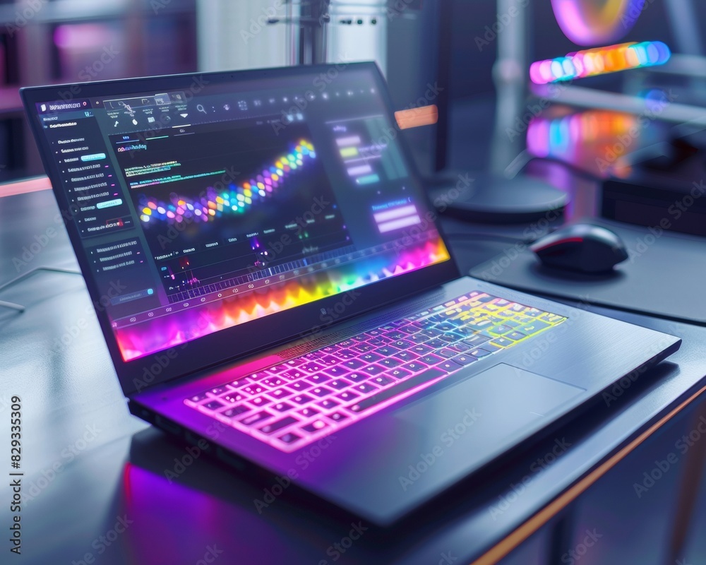 Futuristic Reproductive Health Management Interface on a Laptop in a Modern Lab Setting Futuristic Reproductive Health Management Interface on a Laptop in a Modern Lab Setting