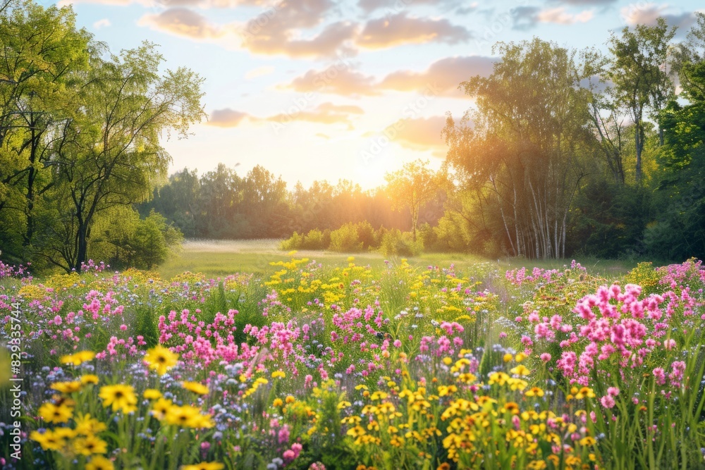 Serene Meadow at Sunset Poster for Habitat Preservation: Emphasizing Pollinator Health in Natural Habitats Serene Meadow at Sunset Poster for Habitat Preservation: Emphasizing Pollinator Health in Natural Habitats