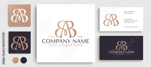 AB logo. BA letter logo template elements. personal monogram. Vector elegant logo. letter AB logo design