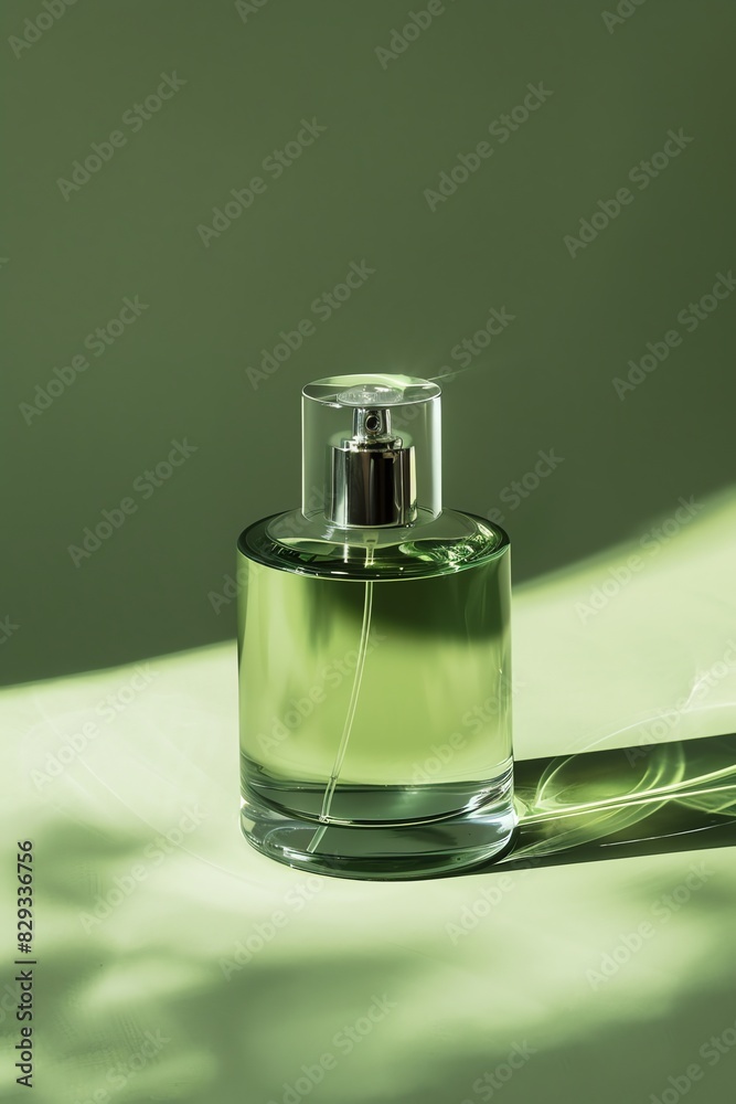 photograph, productive view, cylinder podium with perfume, solid cream background, mockup product, photograph, productive view, cylinder podium with perfume, solid cream background, mockup product,