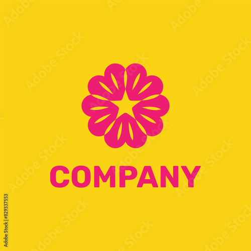 Five stars of love logo. Simple, modern, unique.