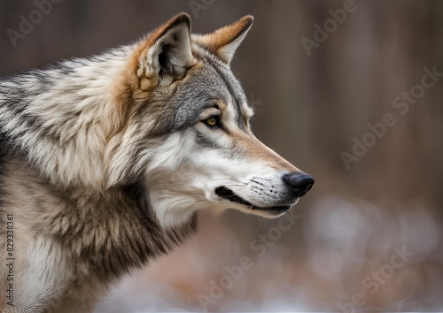 Portrait of a Grey Wolf (Canis lupus). © Kieu