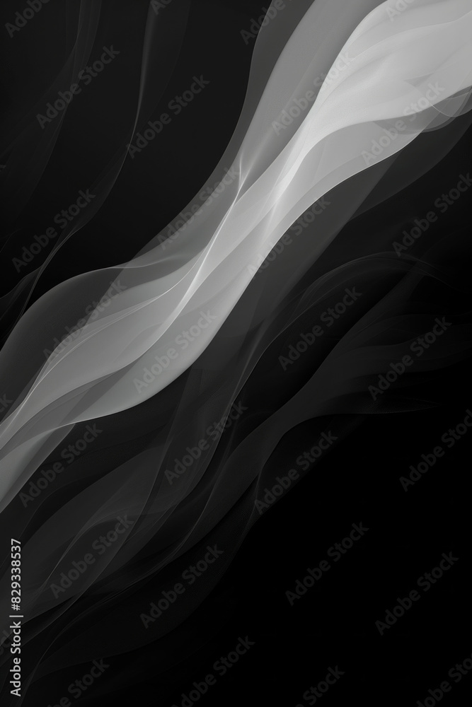 Minimalist black and white curvy shapes for background Minimalist black and white curvy shapes for background