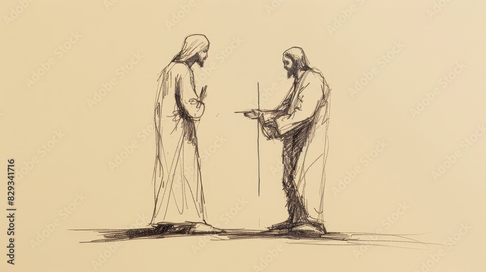 Jesus Helping in Tough Choices: Support, Biblical Illustration of Wisdom, Ideal for Inspirational Use Jesus Helping in Tough Choices: Support, Biblical Illustration of Wisdom, Ideal for Inspirational Use