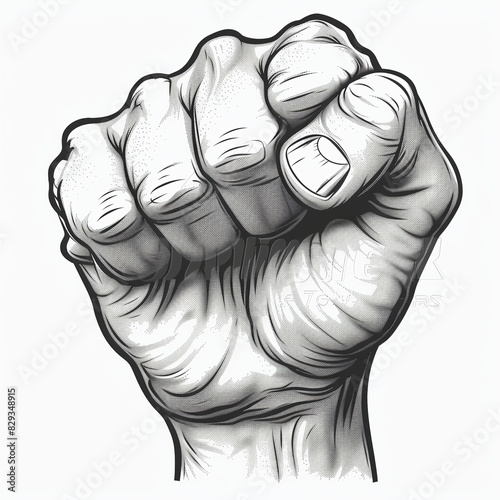 simple cartoon fist, on white background.