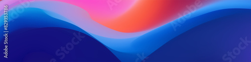 Elegant mesh wave blur banner featuring a shimmering blue, orange, and pink gradient for attention grabbing presentation graphics and visuals