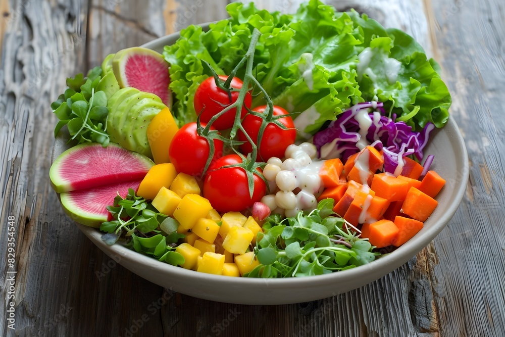 Vibrant and Nutritious Vegetable Salad Bowl for a Wholesome Meal Vibrant and Nutritious Vegetable Salad Bowl for a Wholesome Meal