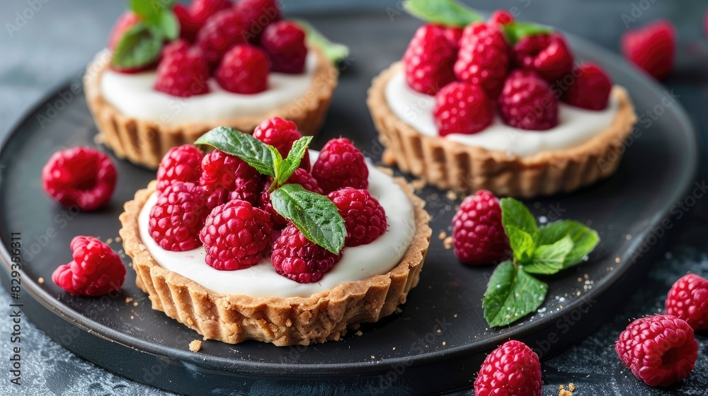 Healthy Keto Raspberry Tarts with Yogurt and Fresh Berries Healthy Keto Raspberry Tarts with Yogurt and Fresh Berries