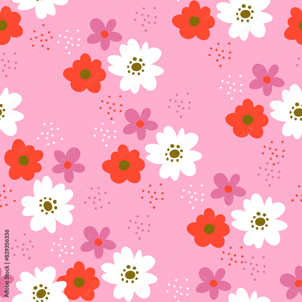 Cute retro Flower Seamless pattern Cute retro Flower Seamless pattern