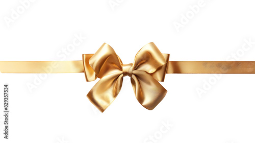 gold bow isolated on transparent background 