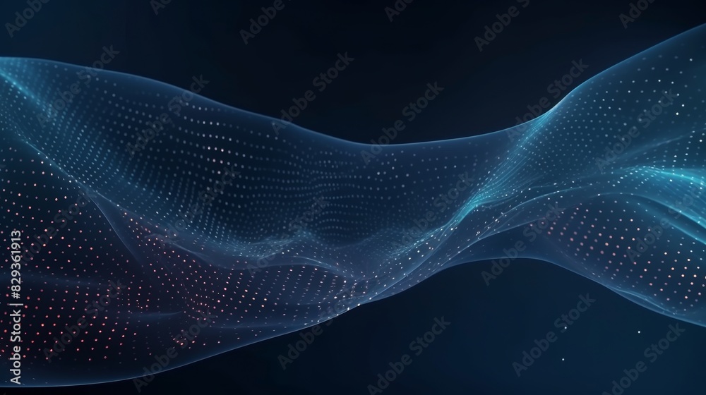 Abstract blue background with dots and weaving lines for network data transmission security Abstract blue background with dots and weaving lines for network data transmission security