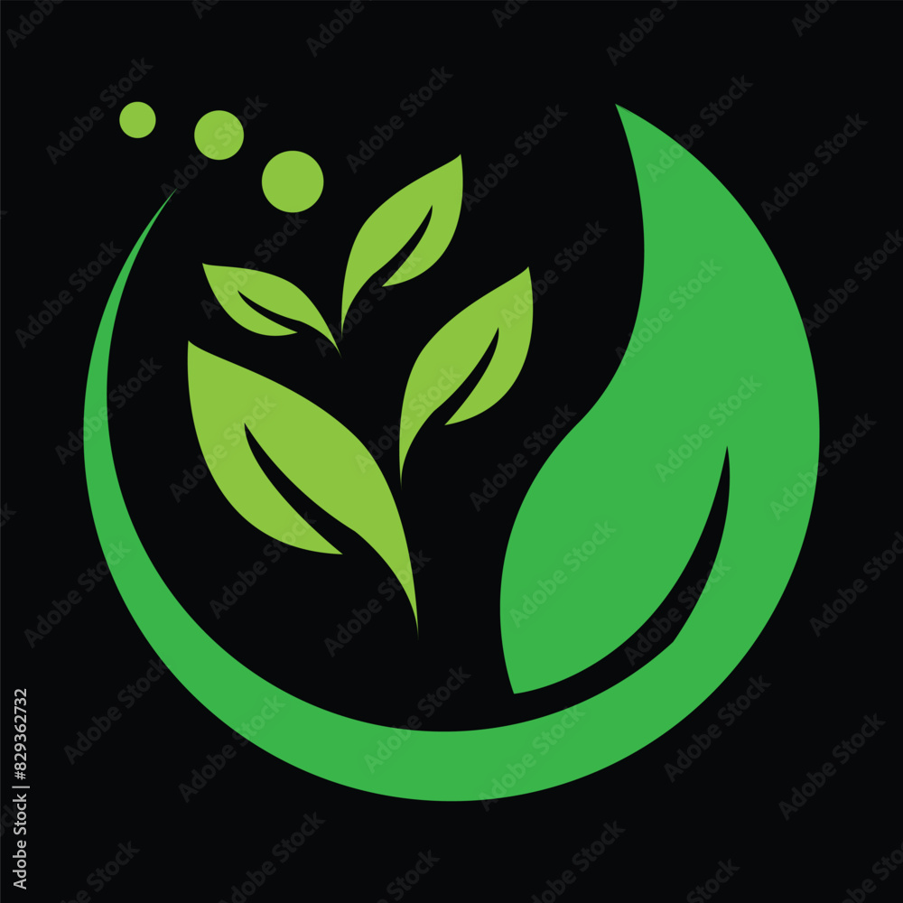 green leaves logo design icon vector green leaves logo design icon vector