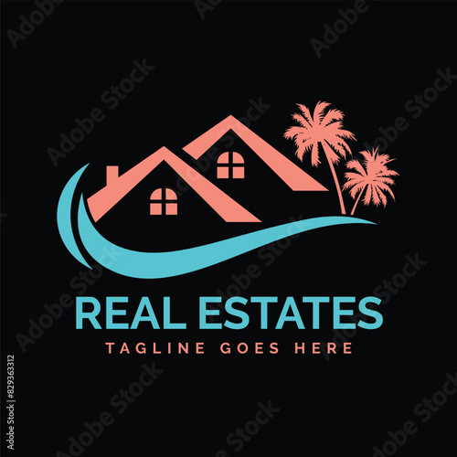 real estates logo design vector