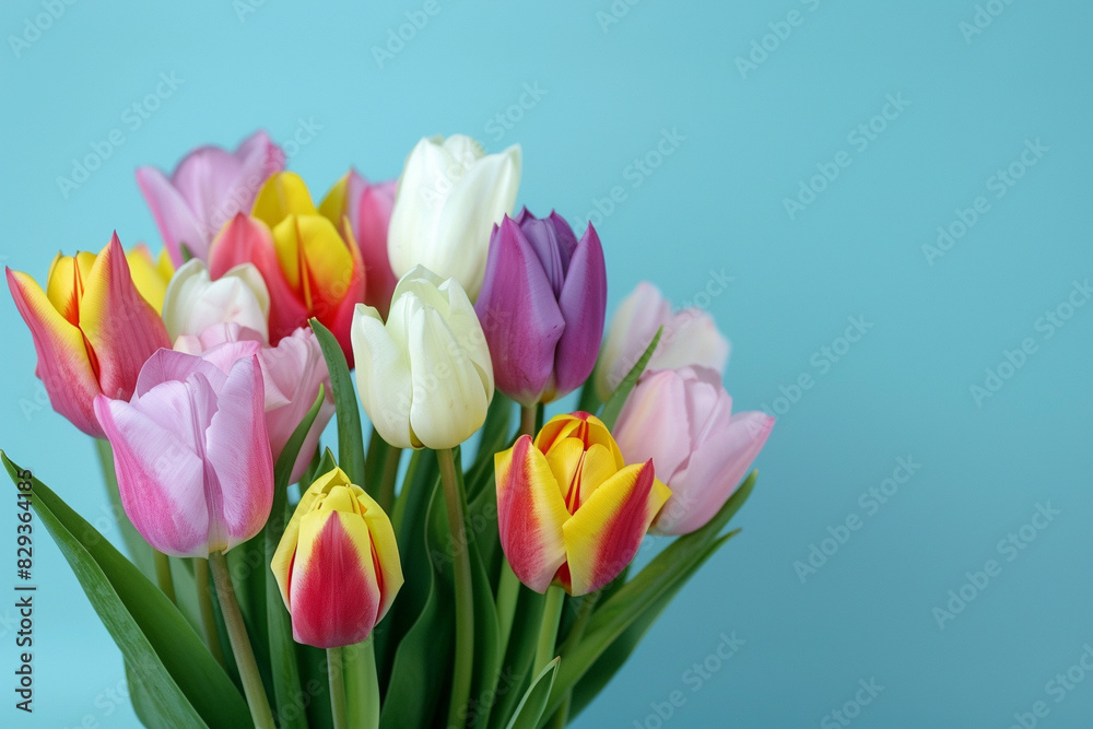 Fototapeta premium Bouquet of colorful tulips.