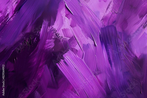 Energetic bold brush strokes on a vibrant abstract violet backdrop.