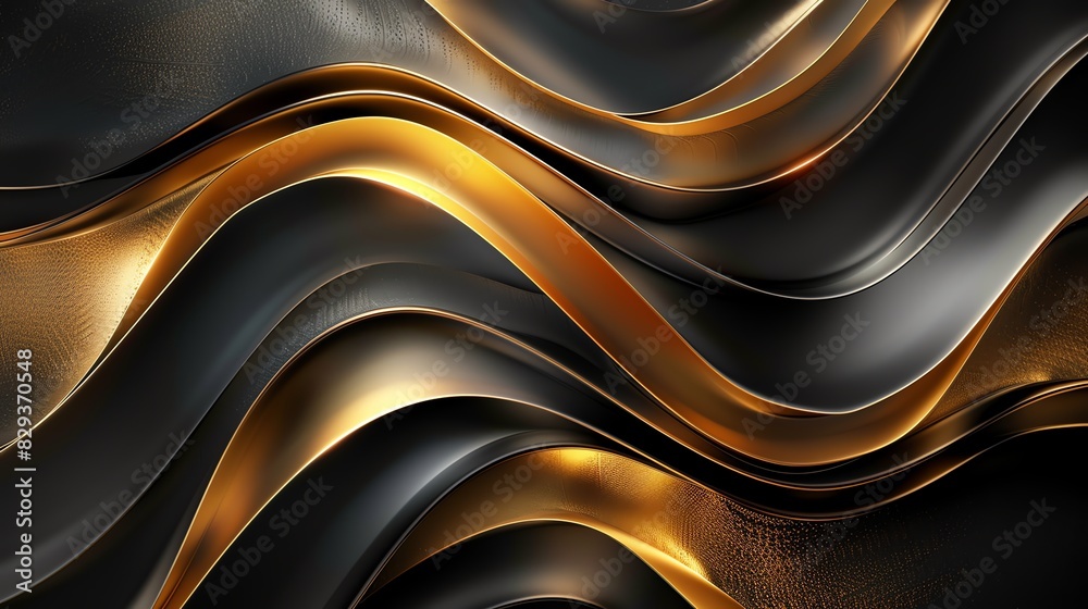 a gold and black background with curvatures, in the style of silhouette lighting, bold lines, light white and dark black, soft-edged, luminous shadowing, a gold and black background with curvatures, in the style of silhouette lighting, bold lines, light white and dark black, soft-edged, luminous shadowing,
