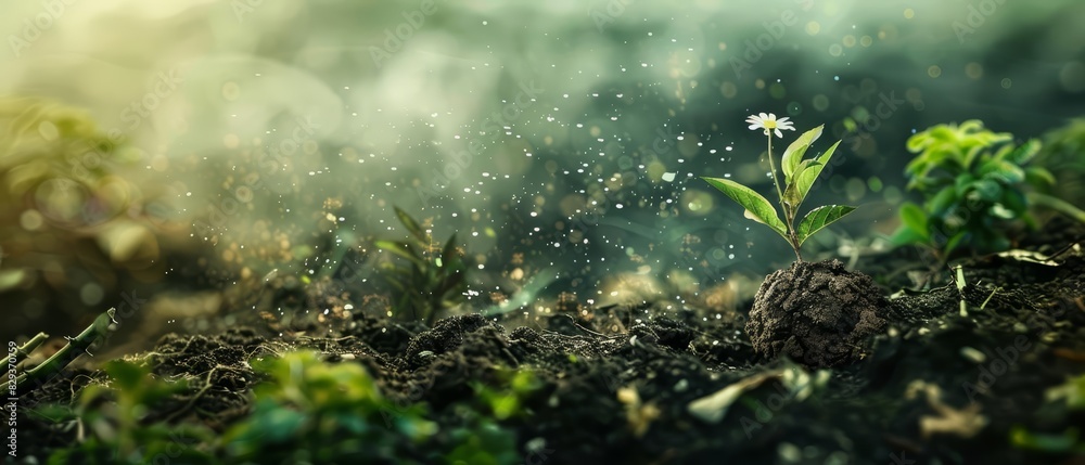Reducing pollution, close up, by minimizing waste and emissions protects the air, water, and soil quality for all living beings Reducing pollution, close up, by minimizing waste and emissions protects the air, water, and soil quality for all living beings