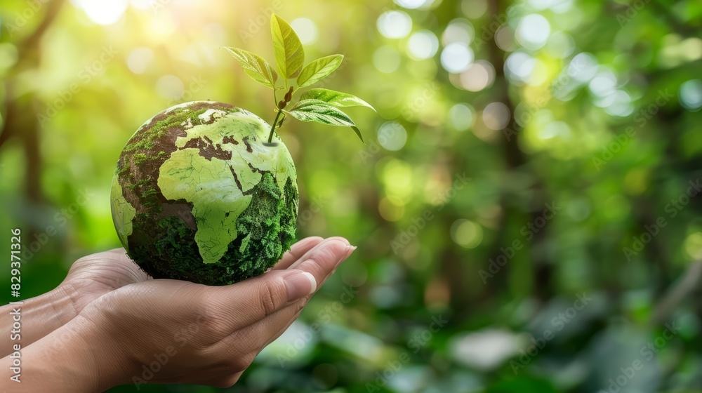 Sustainability, with blurry background, integrates ecofriendly practices into everyday life, ensuring a resilient and thriving planet Sustainability, with blurry background, integrates ecofriendly practices into everyday life, ensuring a resilient and thriving planet