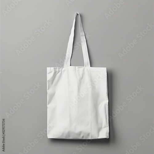 White tote bag mockup on a light grey or white background. A plain white canvas tote bag with handles, ideal for shopping, branding, or everyday use.