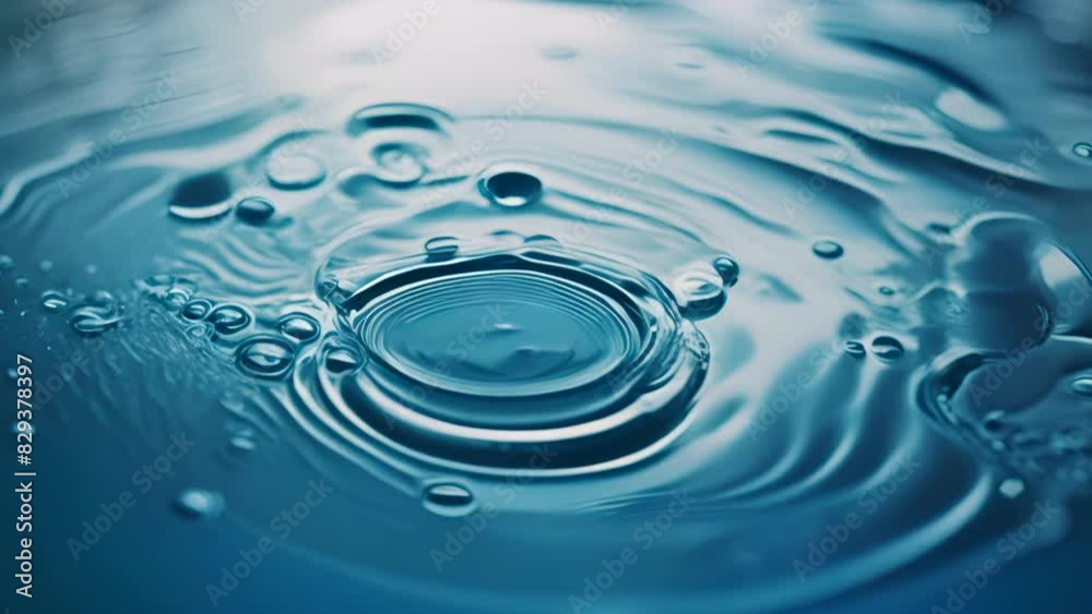 A blue circle of water ripples with a liquid texture background. A blue circle of water ripples with a liquid texture background.