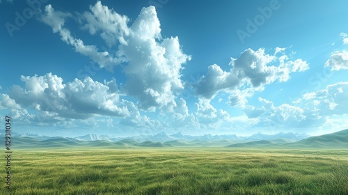 Tranquil Grasslands Under Expansive Skies